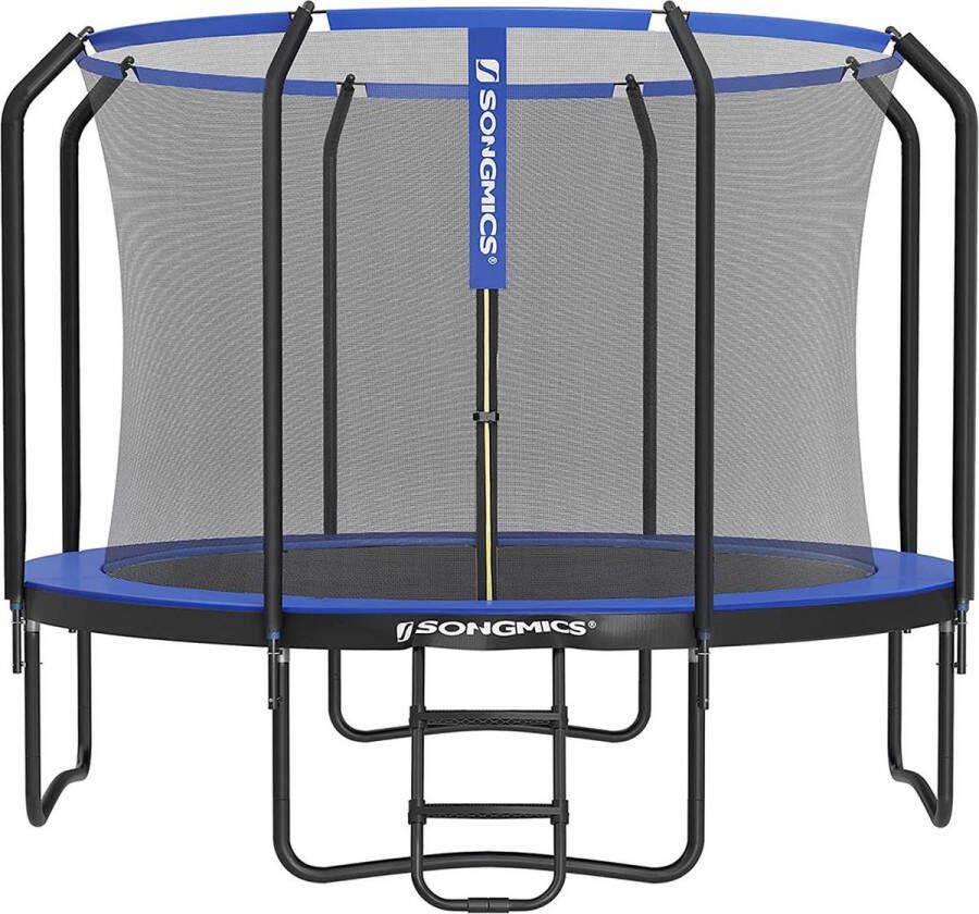 Trampoline Bentley 366 cm Blauw Trampoline met veiligheidsnet en ladder gewatteerd frame voor kinderen en volwassenen binnennet