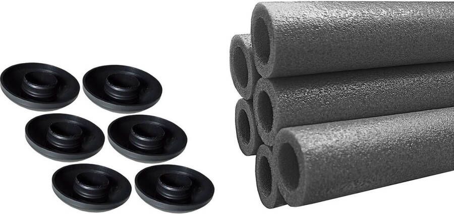 Trampoline buisdoppen schuimrubber universeel grijs 180 cm 6 stuks