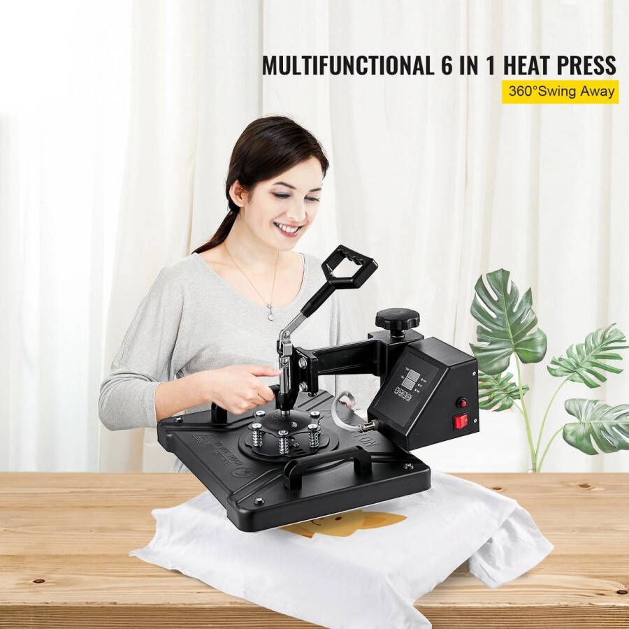 Transferpers Hittepers Heat press machine 8 in 1 Professionele Heat Press Digitaal LCD Display 38x38cm