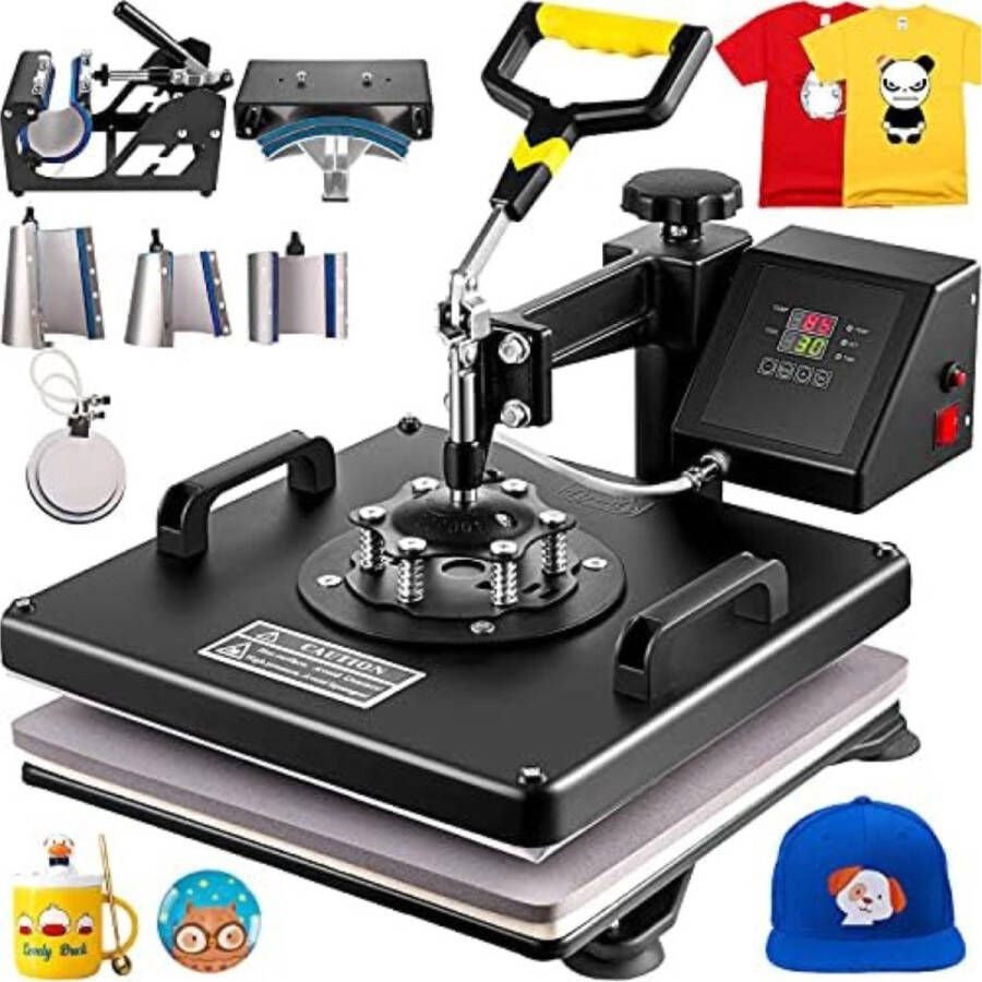 Transferpers Professionele 2-in-1 Hittepers Drukpers LCD Display Warmtepers 38x30 Opp