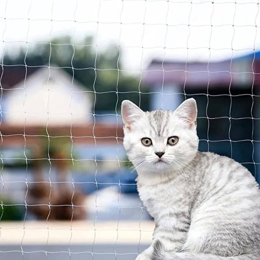 Transparant balkon kattennet Kattenrooster zonder boren Weerbestendig Vogelnet Beschermingsnet voor balkons en ramen Beetbestendig 5x5 m Kattennet Balkon