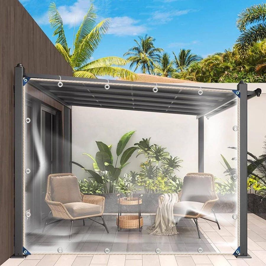 Transparant Dekzeil 24 x 2 m Waterdicht PVC Regenbescherming Afdekzeil voor Paviljoen Balkon Tuin Plantendak Broeikas Hondenhok dak transparent tarp
