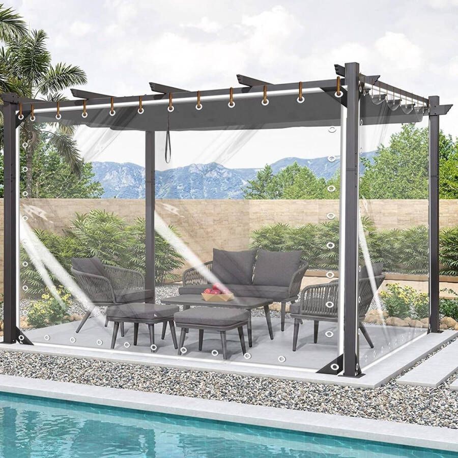 Transparant Zwaar Zeildoek 2x1m 350g m² Waterdicht Vinyl PVC Gordijn Winddicht Tuin Tuinhuisje 19x9m Echte Maat transparent tarp
