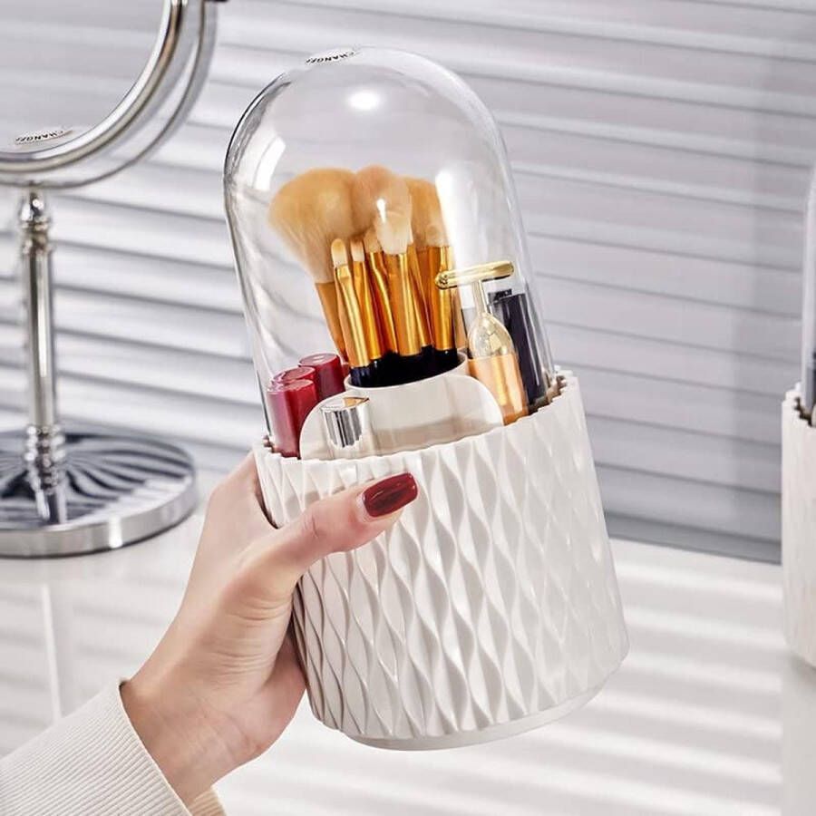 Transparante 360° Draaibare Make-Up Organiser met Stofvrije Opslag Hoogwaardige PET