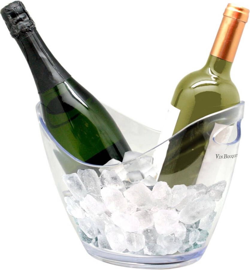Transparante champagnekoeler voor twee flessen ABS 23x29x40 cm