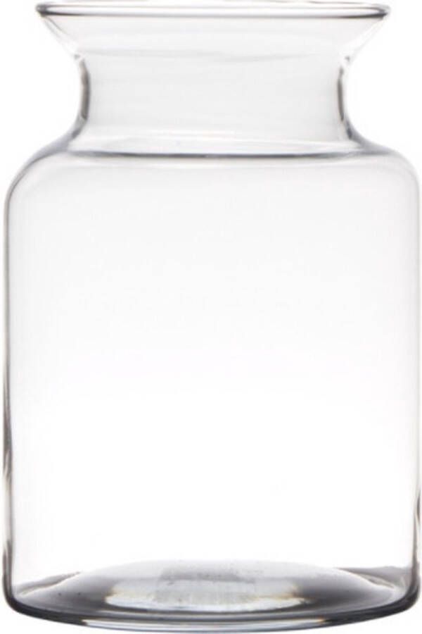 Merkloos Sans marque Transparante home-basics vaas vazen van glas 20 x 14 cm Bloemen takken boeketten vaas voor binnen gebruik