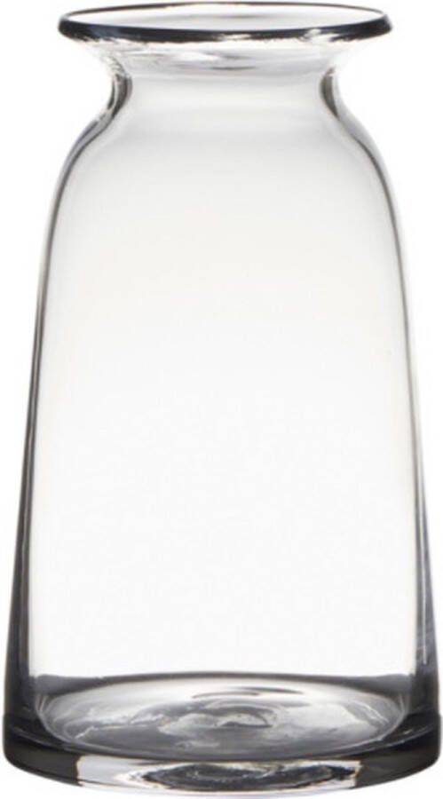 Merkloos Sans marque Transparante home-basics vaas vazen van glas 23.5 x 12.5 cm Bloemen takken boeketten vaas voor binnen gebruik