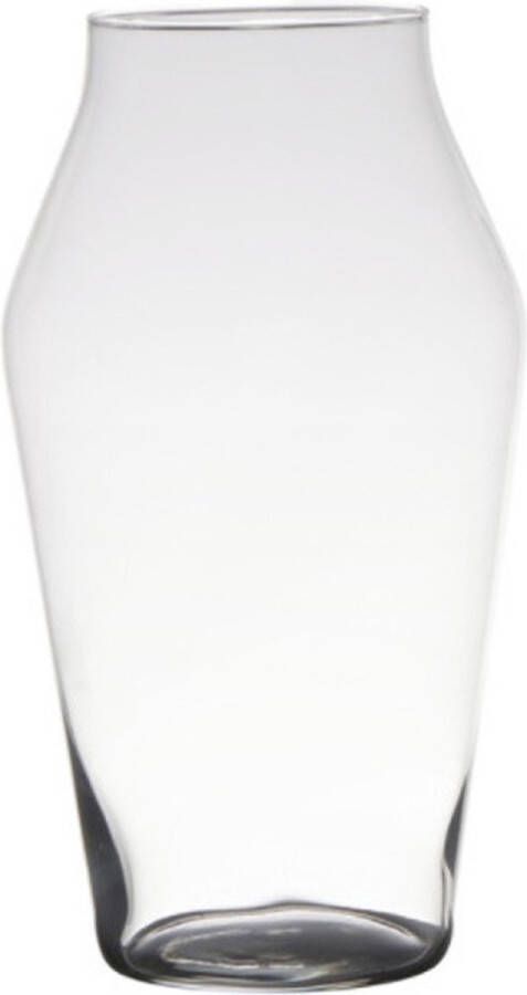 Merkloos Sans marque Transparante home-basics vaas vazen van glas 25 x 16 cm Bloemen takken boeketten vaas voor binnen gebruik