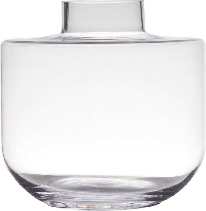 Transparante luxe grote stijlvolle vaas vazen van glas 25 x 26 cm Bloemen boeketten vaas voor binnen gebruik