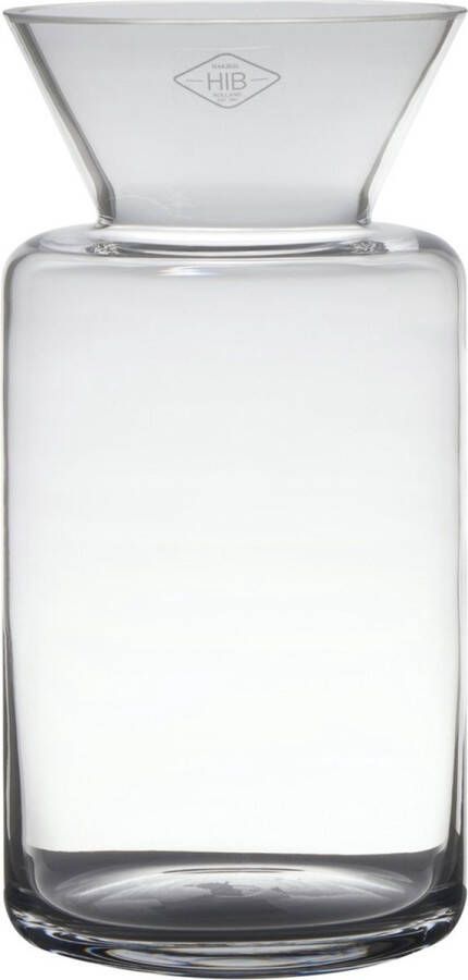 Merkloos Sans marque Transparante luxe stijlvolle vaas vazen van glas 30 x 15 cm Bloemen boeketten vaas voor binnen gebruik