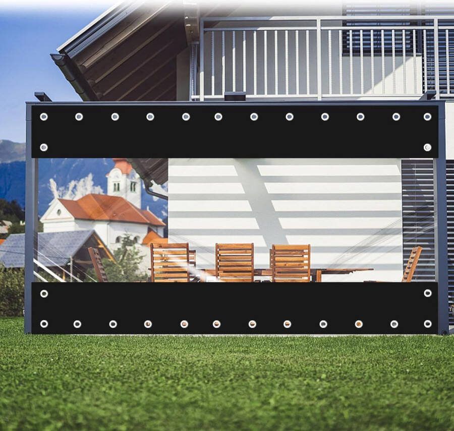 Transparante pvc-gordijnen met ingestanste ringen 0 6 mm waterdicht winddicht gordijn voor buiten garage terras tuin balkon 2 5 x 3 cm