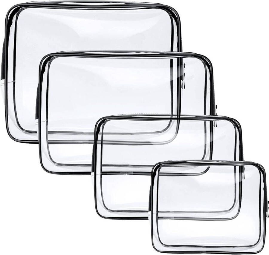 Transparante PVC toilettas met ritssluiting Waterdicht Voor handbagage Cosmetica en make-up op vakantie Dames heren kinderen reisflesjes handbagage