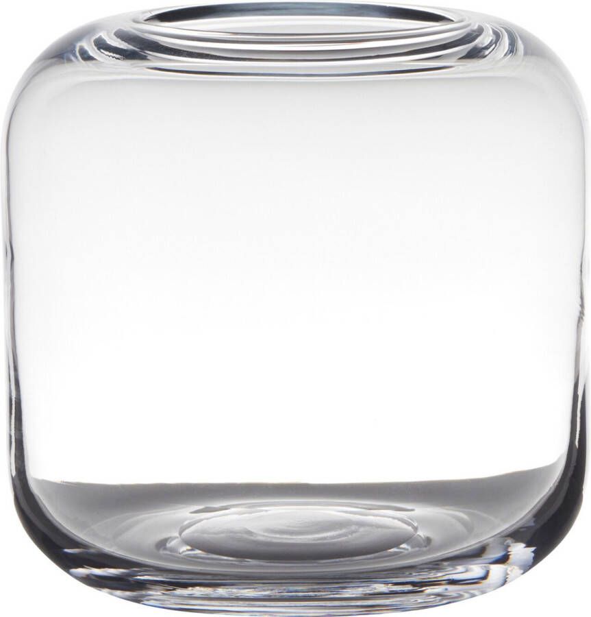 Merkloos Sans marque Transparante ronde vaas vazen van glas 21 x 21 cm Bloemen boeketten vaas voor binnen gebruik