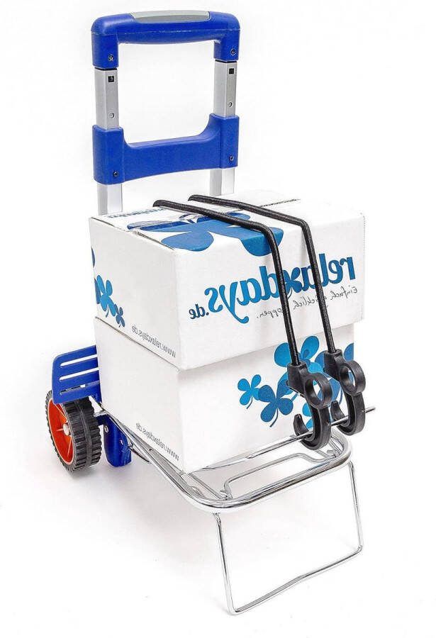 Transportrolley inklapbaar tot 30 kg Ergonomische handgreep Steekwagen van aluminium opvouwbaar Blauw
