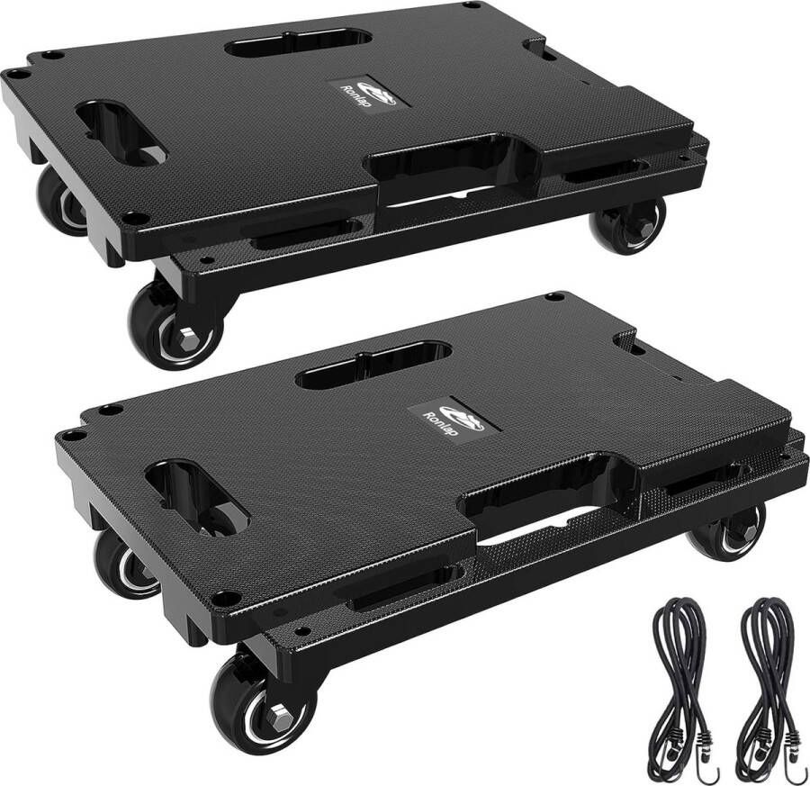 Transportwagen platformwagen trolley geluidsarme trolley steekwagen transportwagen multifunctionele trolley 150 Kilograms set of 2