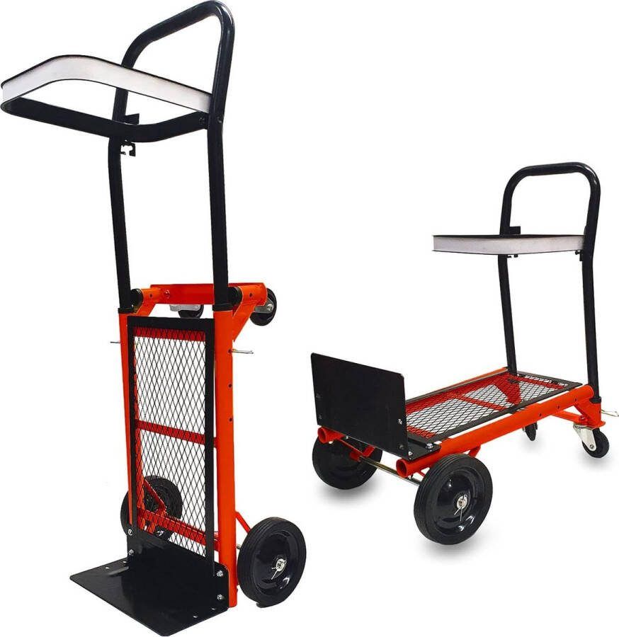 Transportwagen platformwagen trolley geluidsarme trolley steekwagen transportwagen multifunctionele trolley 2-in-1 120kg