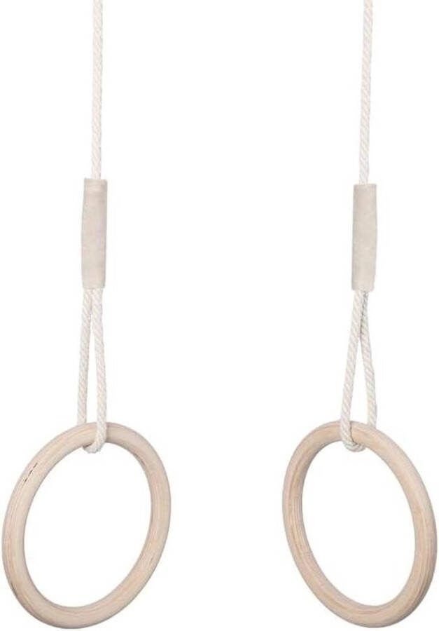 Trapeziumschommel turnringen van hout voor kinderen binnen en buiten turnen met houten schommel gymnastiekringen en trapeziumstang