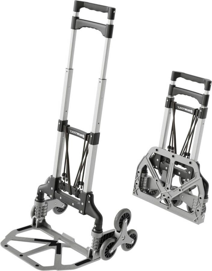 Traploper steekwagen inklapbaar extra lange greep 110 cm laadvlak met anti-slip pads incl. 2 expanderkabels Classic variant