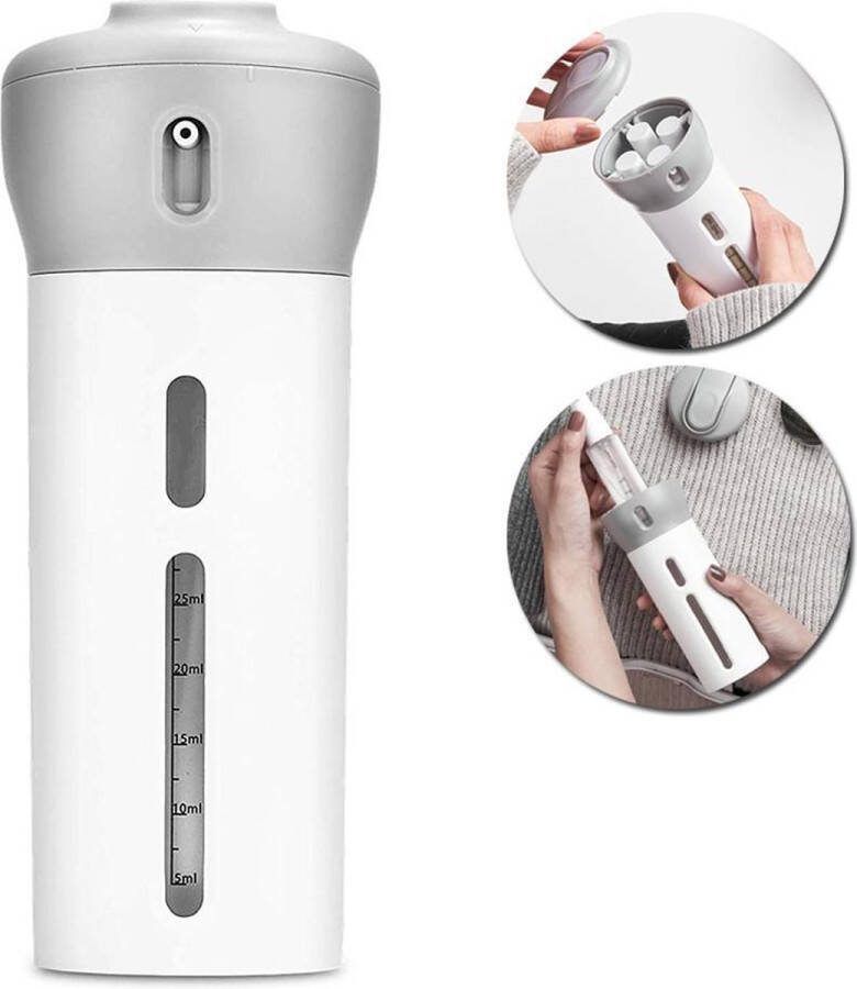Travel bottle Shampoo en zeep dispenser 4 in 1 dispenser Reisflesjes 4 flesjes van 40 ml Lekvrij Grijs