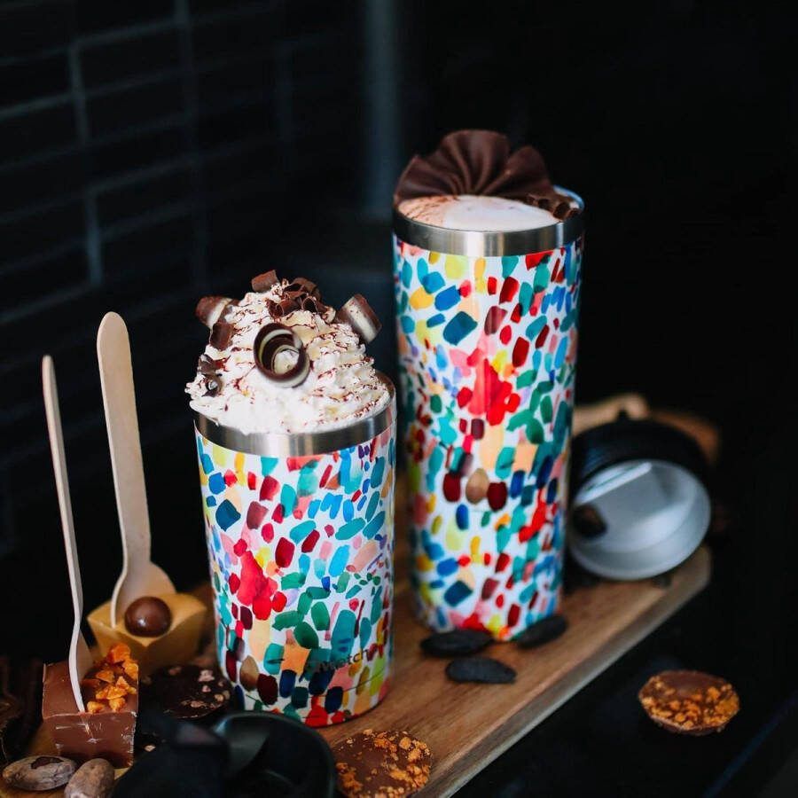 Travel Mug INOX Drinkfles volwassenen uniseks Arty Lou Ripoll meerkleurig-eenheidsmaat-Waterfles Roestvrij Staal