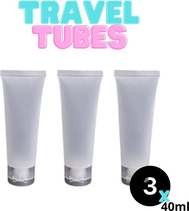 Travel Tubes Reisflesjes Handbagage 3x 40ml Herbruikbaar Reisset Reisflacons Reis flesjes Vliegtuig Silicone Travel