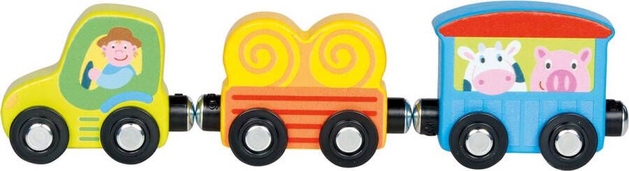 Goki Trein: PEPES TRACTOR L21cm met magneetkoppeling hout 2+