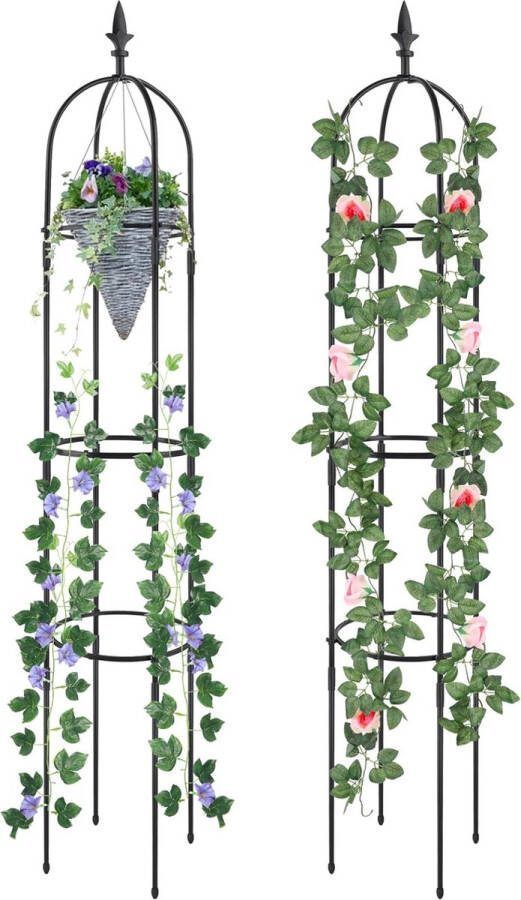 Trellis-hulpmiddel 176 cm tomatenkooi plantensteun obelisk klimrek traliewerk klimhulpmiddel planten tomaten rozen voor alle klimplanten verpakking van 2 stuks