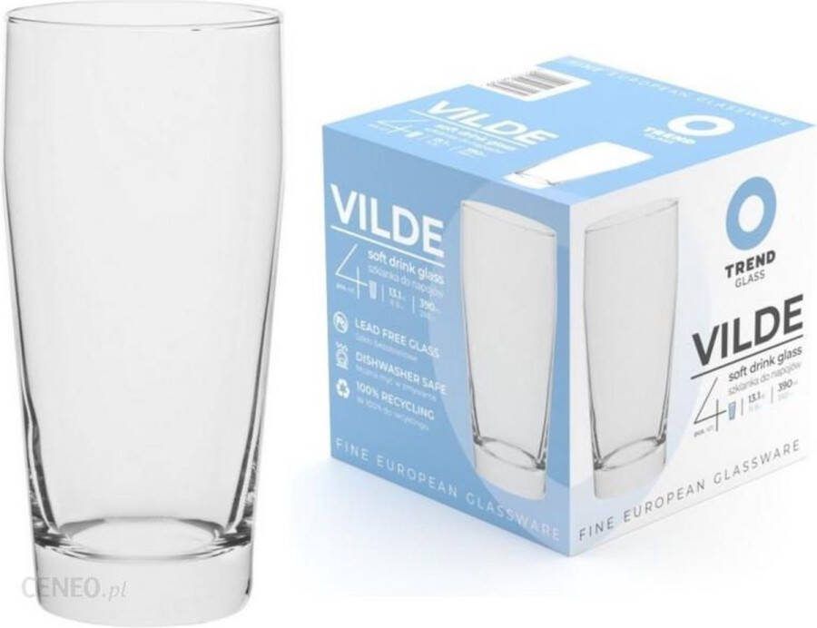 Trend Glass Vilde 4 Stuks fluitjes bierglazen 350 ml Bierglazen Bierfluitjes Glazen voor bier