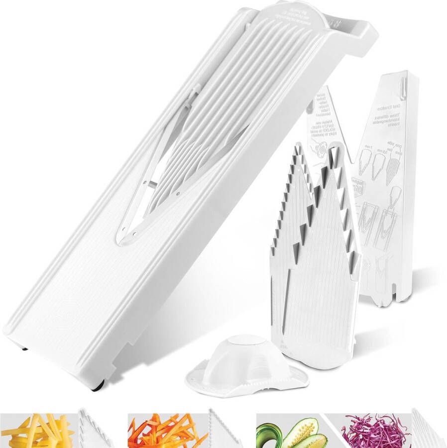 TrendLine Starter mandoline slicer groentesnijder Groente snijden schijfjes blokjes vijfdelige set wit