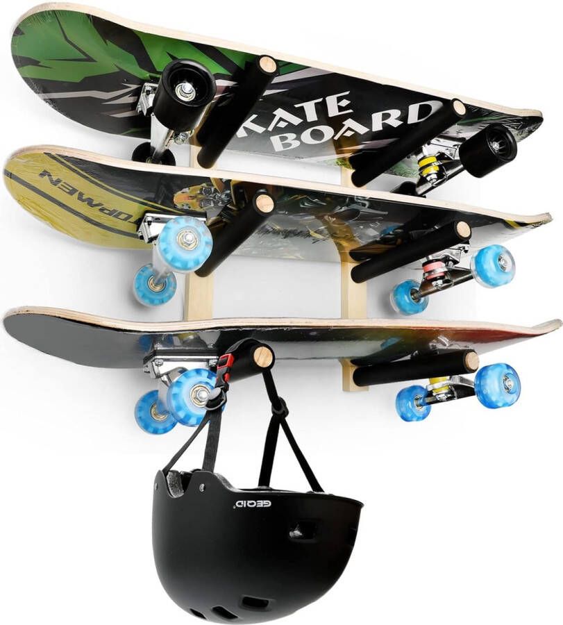 Trifecta Opbergrek voor skateboard en longboard wandhouder huis- en garage-organizer