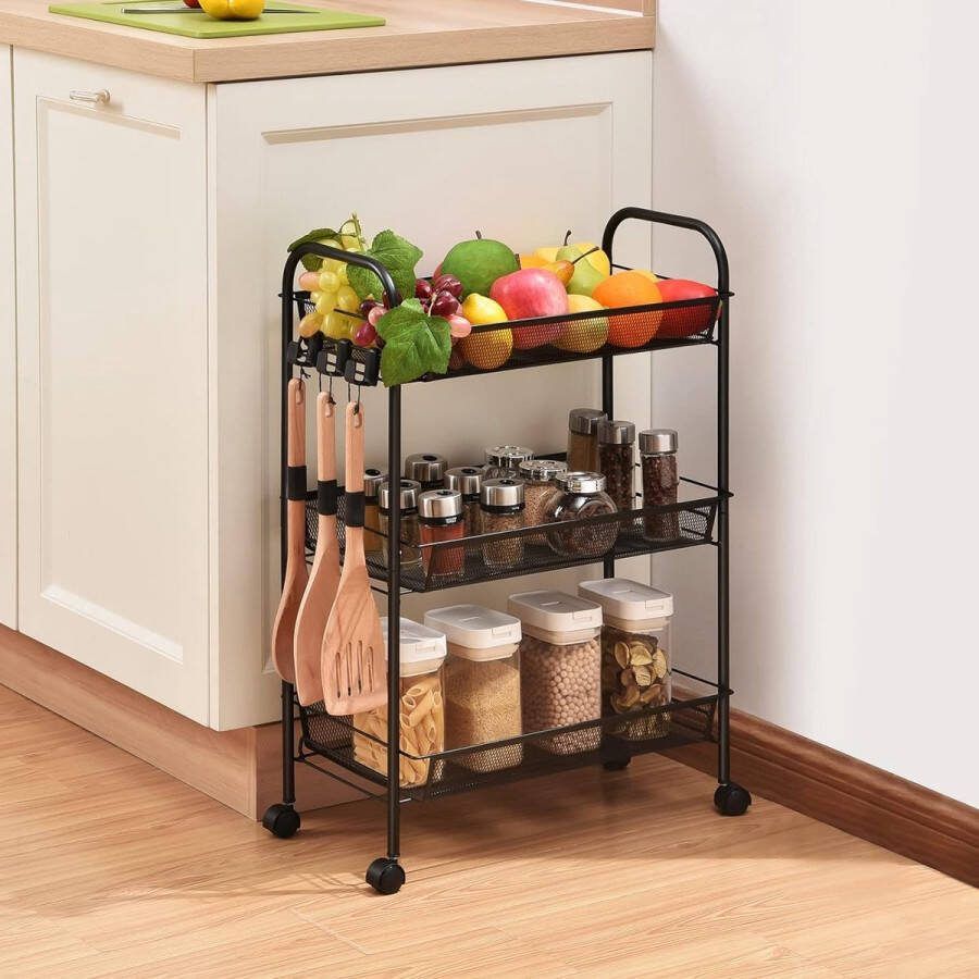 Trolley op wielen Organizer Trolley met Wielen voor Keuken Make-up Badkamer Kantoor