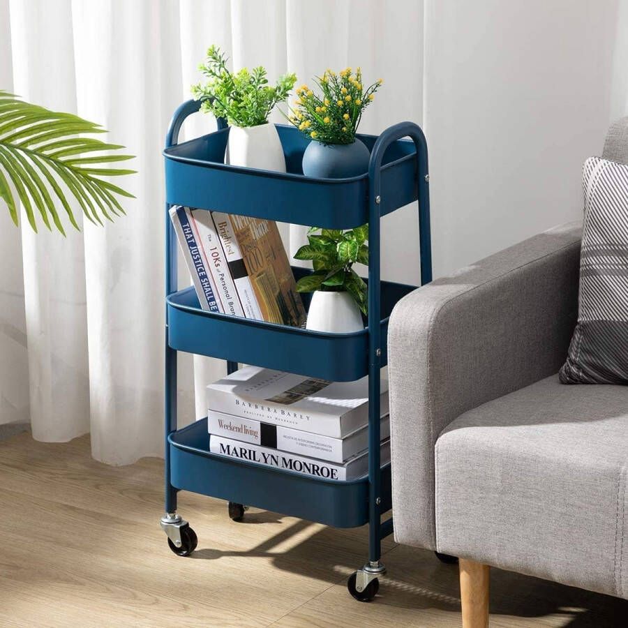 Trolley op wielen Organizer Trolley met Wielen voor Keuken Make-up Badkamer Kantoor