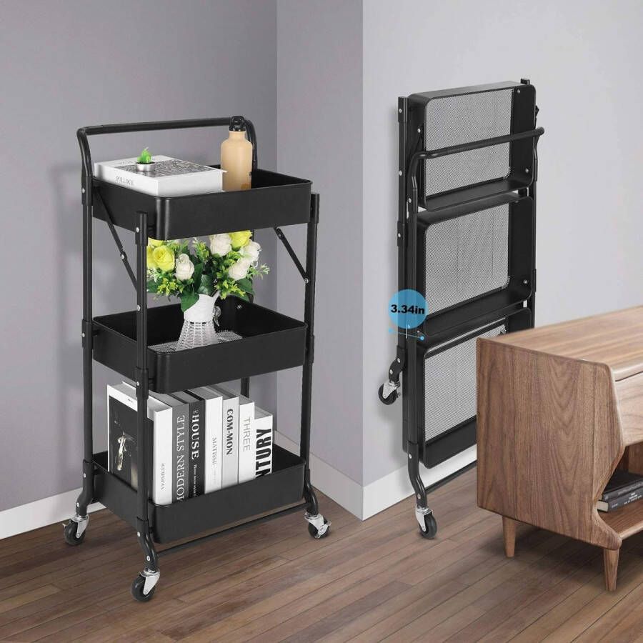 Trolley op wielen Organizer Trolley met Wielen voor Keuken Make-up Badkamer Kantoor