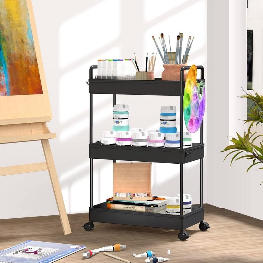Trolley op wielen Organizer Trolley met Wielen voor Keuken Make-up Badkamer Kantoor