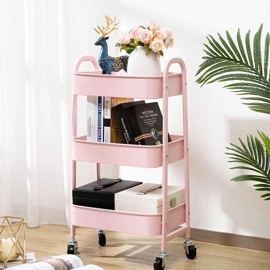Trolley op wielen Organizer Trolley met Wielen voor Keuken Make-up Badkamer Kantoor