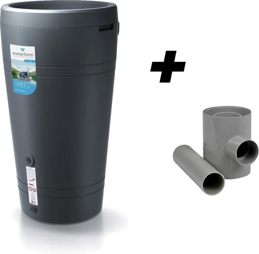 Tube regenton 230l antraciet met vulautomaat