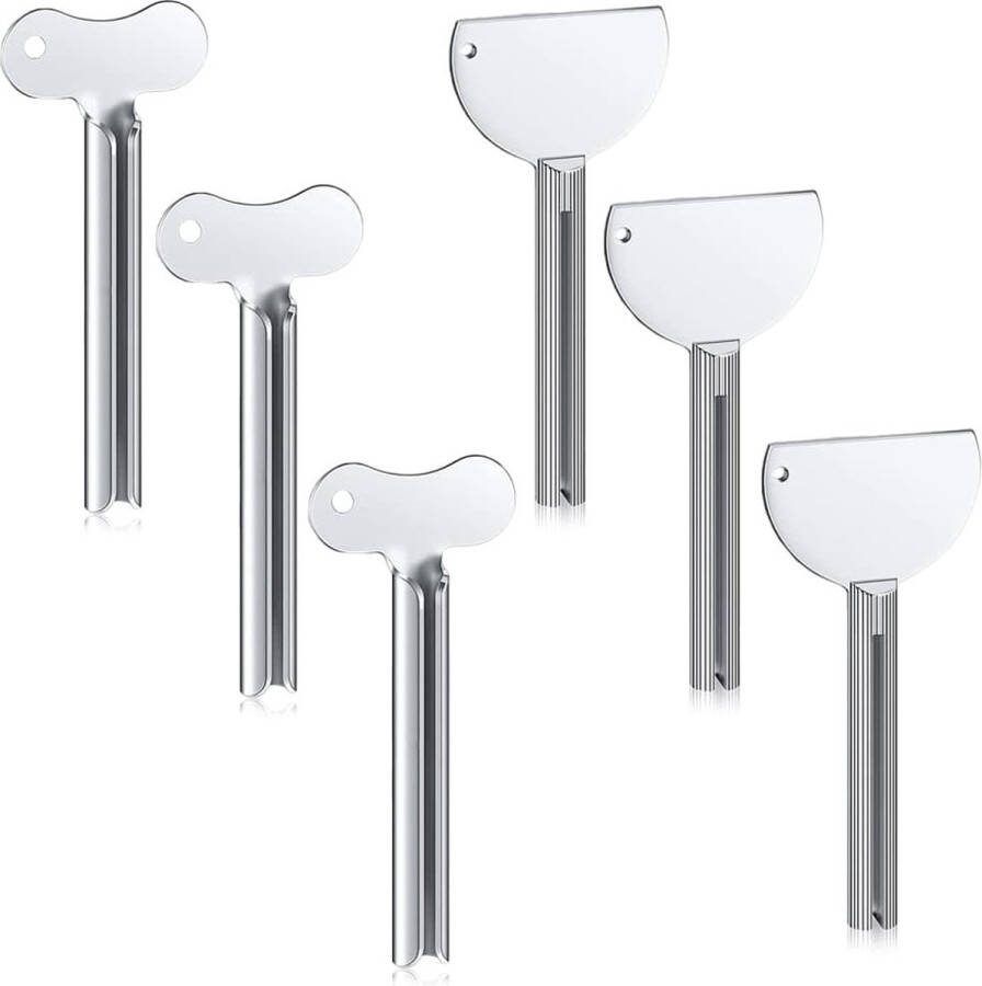 Tubeknijper 6 stuks roestvrij stalen tandpasta tubepers voor handcrème en mosterd tubular goods zilver