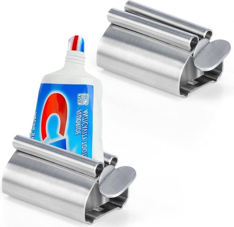 Tubeknijper tandpasta tubeknijper roestvrij staal set van 2 knijper als tandpastahouder geschikt voor tandpasta olieverf handcrème of zalf