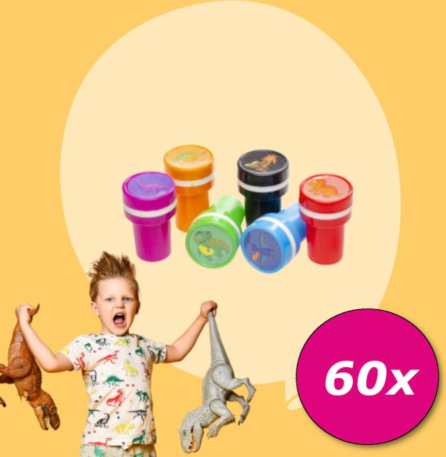 Tuf-Tuf Uitdeelcadeaus 60 STUKS Dino Stempels Speelgoed Traktaties Uitdeelcadeautjes voor kinderen