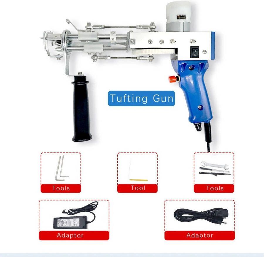 Tufting Gun Beginnerspakket Borduurmachine Punch Needle Tuftgun Tuften Tufting Tapijt maken Blauw