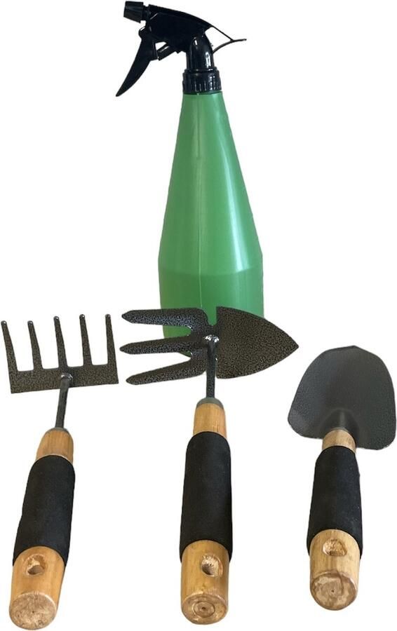 Tuin Gereedschap Set Hark Schop Tuinschep Tuinhandgereedschap -Mini tuingereedschap set Schoffel Combi Gereedschap Dubbele Tuinhark Schoffelhark Plantenspuit 1 liter Dubbele Schoffel