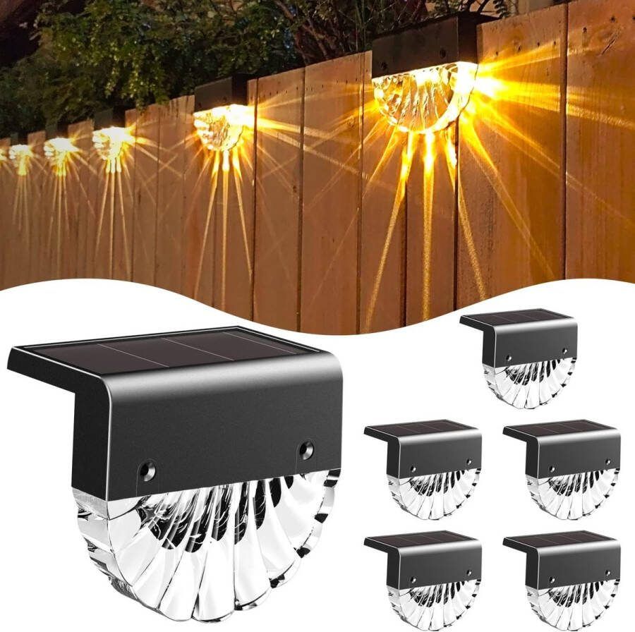 Tuin lamp Solar Tuinverlichting 6 stuks LED-tuinlampen op zonne-energie voor buiten en tuin waterdicht decoratief en energiezuinig met 2 modi warmwit licht [Energieklasse G]