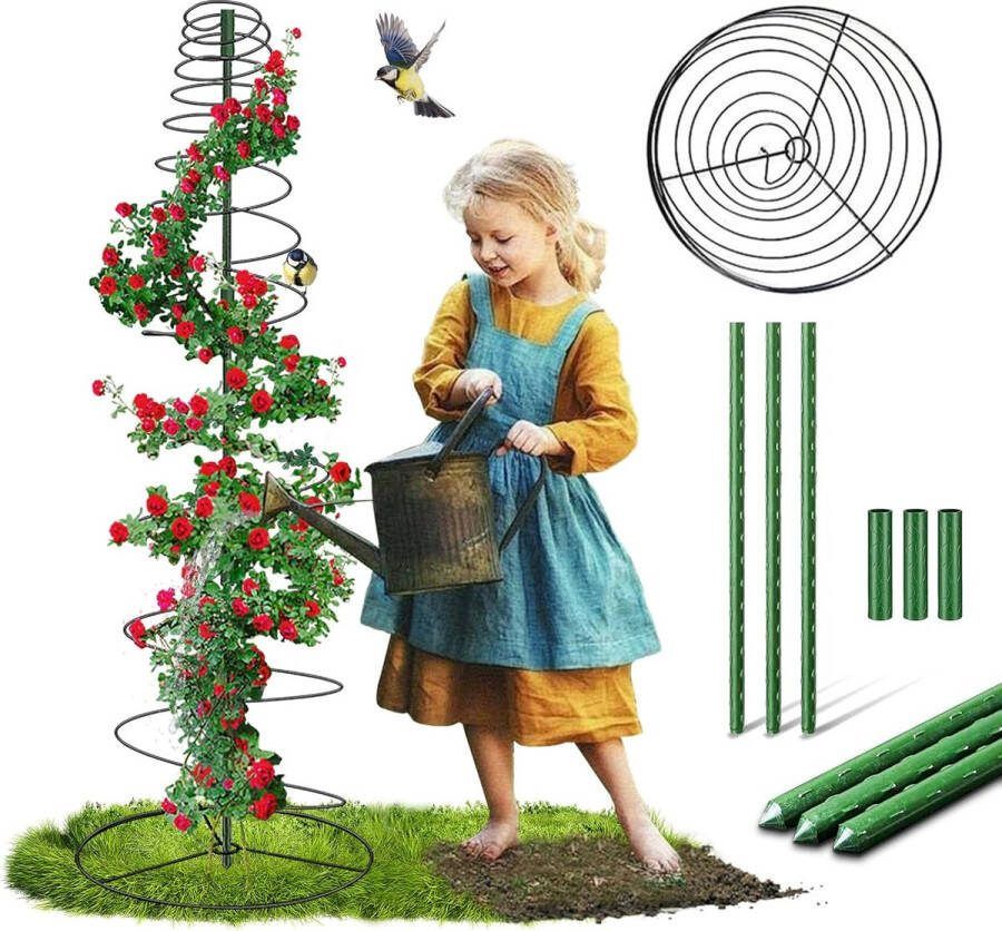 Tuin ronde spiraallatwerk klimplanten 47 cm 135 cm hoog metalen plantensteun stabiel klimhulpmiddel planten zoals de veer rozenstandaard voor rozenbloemen en klimop potplanten