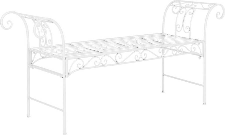 Tuinbank Liliana Vintage Metaal 147x46x70 cm Wit Stabiel Metaal Metalen Bank 45cm