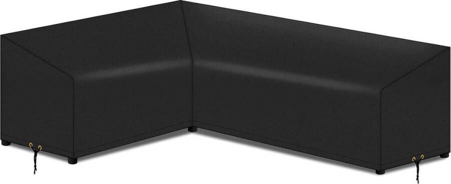 Tuinbankhoes L-vormig waterdicht winddicht anti-UV 420D Oxford-stof zwart rotan hoekbankhoes 286 links 222 rechts outdoor 82x64 78cm