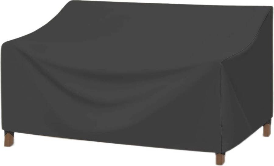 Tuinbankhoes waterdicht 600D beschermhoes tuinbank met ventilatiegleuven buitenbankhoes zeildoek tuinbankbescherming tegen wind UV-beschermend zwart (213 x 94 x