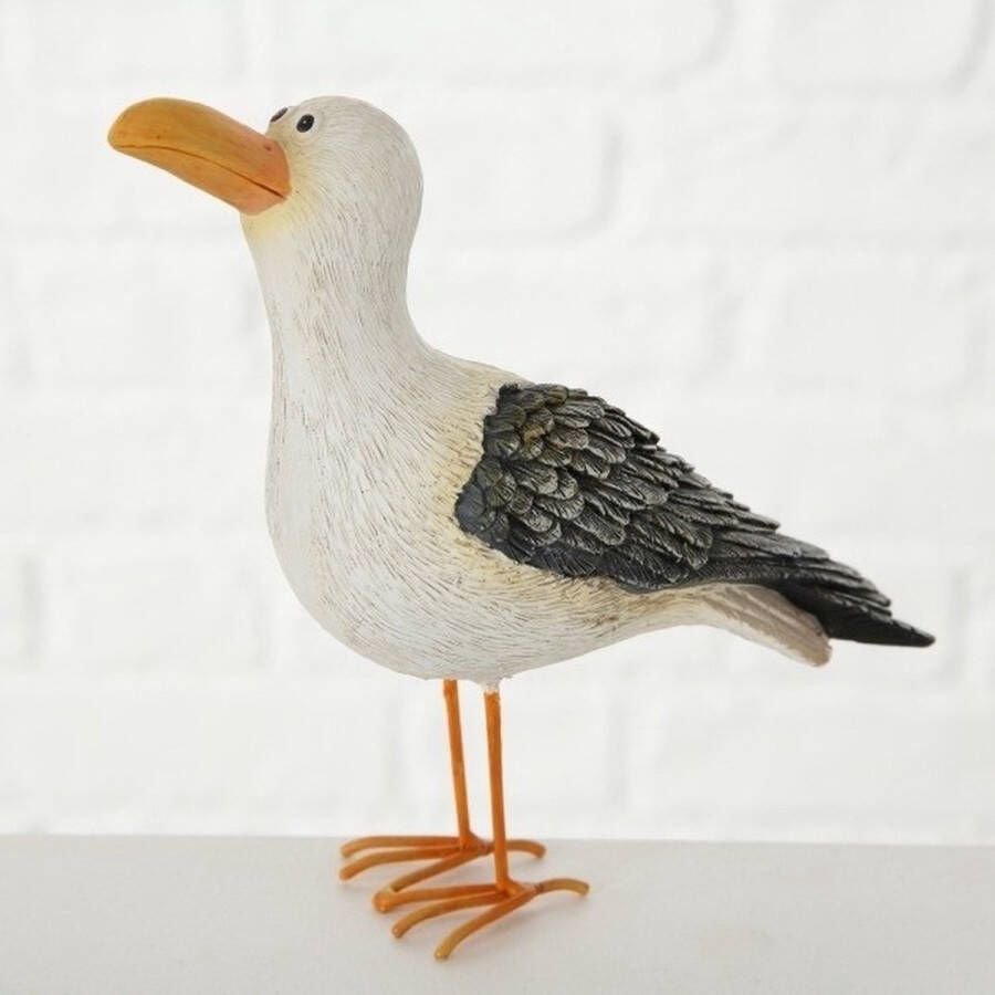 Merkloos Sans marque Tuinbeeld zeemeeuw vogel wit grijs 15 cm Tuin decoratie dieren beelden