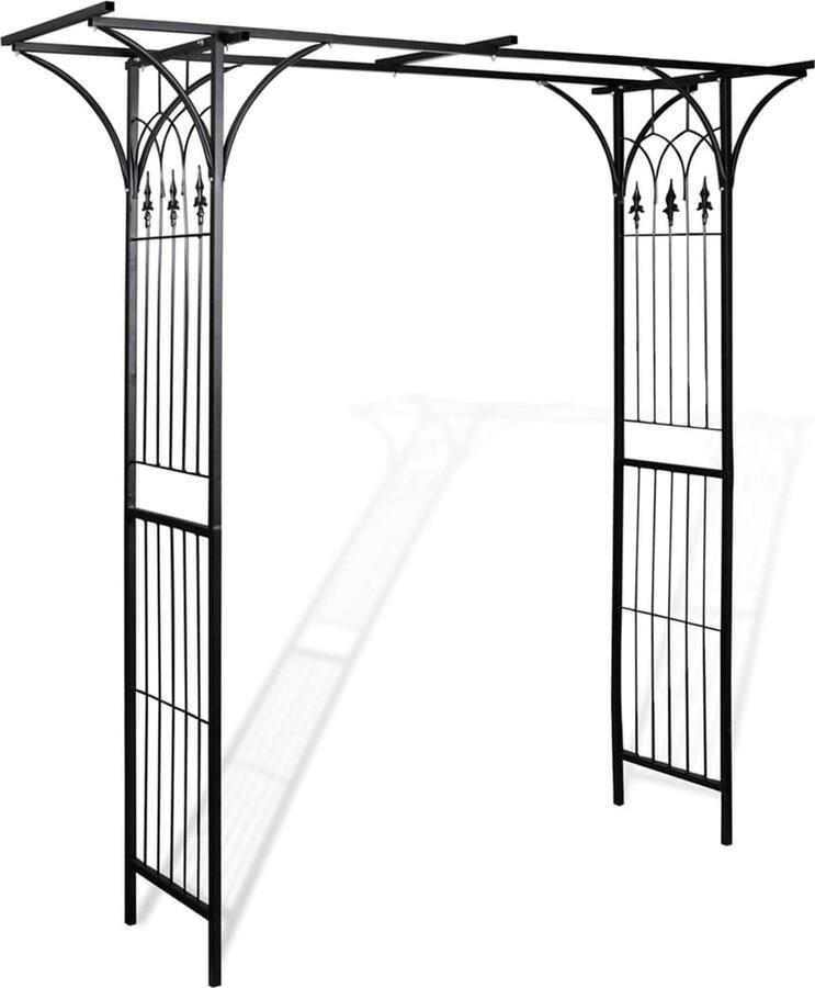 Tuinboog IJzer 200 x 52 x 204 cm Boog voor rozen en klimpanten Klimop Tuinbogen