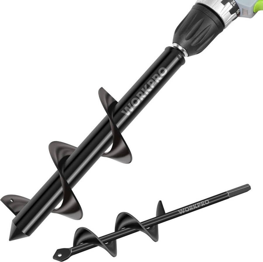 Tuinboor grondboor voor boormachine tuin slakken spiraalboor snoerloos handboor graafgereedschap voor planten en boren (8 x 30 cm & 4 x 22 cm) 2-delig