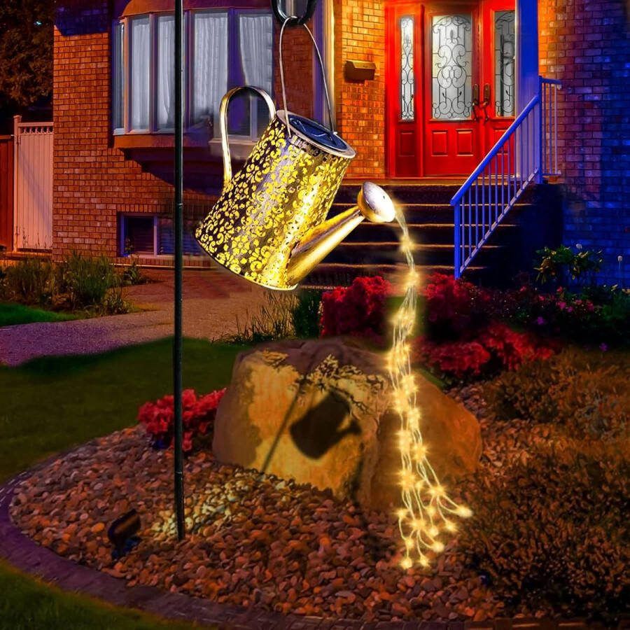 Tuindecoratie op zonne-energie tuinverlichting waterdicht grote tuinbeelden retro koperen decoraties voor het terras van je huis met 99 cm herdershaak [Energieklasse A+++]